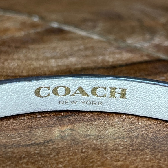 COACH Signature Rose Gold Chain & Leather Bracelet - Picture 7 of 9